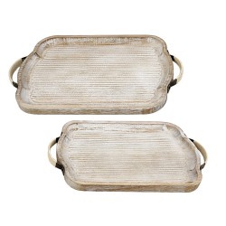 Set of trays Romimex Natural Wood 2 Pieces