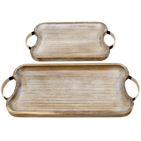 Set of trays Romimex Natural Wood 2 Pieces