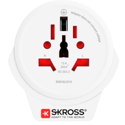 Adaptateur pour Prises Skross 1.500266 Blanc