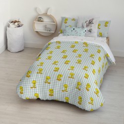 Housse de Couette Piolín Tweety Vichy Multicouleur 175 Fils 140 x 200 cm