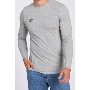 Herren Langarm-T-Shirt Umbro SMALL LOGO LS TEE 65775U B43 Grau