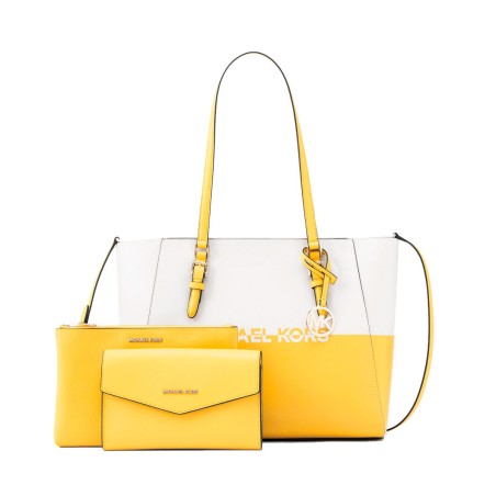 Sac-à-main Femme Michael Kors CHARLOTE Jaune 27 x 34 x 11 cm