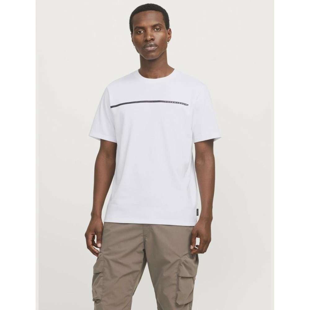 Men’s Short Sleeve T-Shirt Jack & Jones JCOFUSION FULL BRANDING 12273120 White