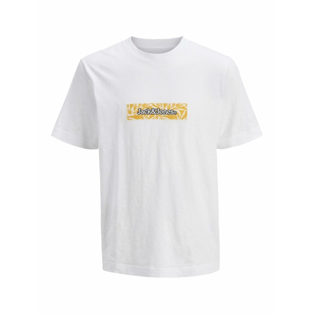 Men’s Short Sleeve T-Shirt Jack & Jones JORSPLIT AOP BRANDING TEE 12272993 White