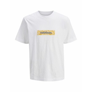 Men’s Short Sleeve T-Shirt Jack & Jones JORSPLIT AOP BRANDING TEE 12272993 White