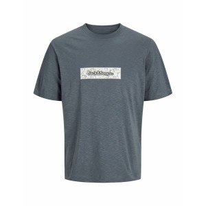 Men’s Short Sleeve T-Shirt Jack & Jones JORSPLIT AOP BRANDING TEE 12272993 Grey