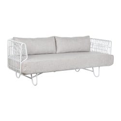 Canapé Home ESPRIT Blanc Beige Métal 180 x 66 x 66 cm