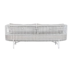 Canapé Home ESPRIT Blanc Beige Métal 180 x 66 x 66 cm