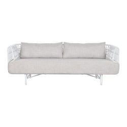 Canapé Home ESPRIT Blanc Beige Métal 180 x 66 x 66 cm