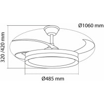 Ventilateur de Plafond CristalRecord EVO RETRAC Transparent 72 W