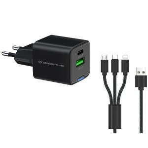 Wandladegerät Conceptronic 120550503101 Schwarz 33 W (2 Stück)