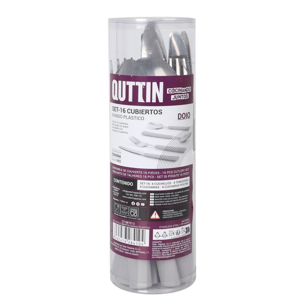 Cutlery Quttin DOIO Plastic 16 Pieces 17 Pieces (6 Units)