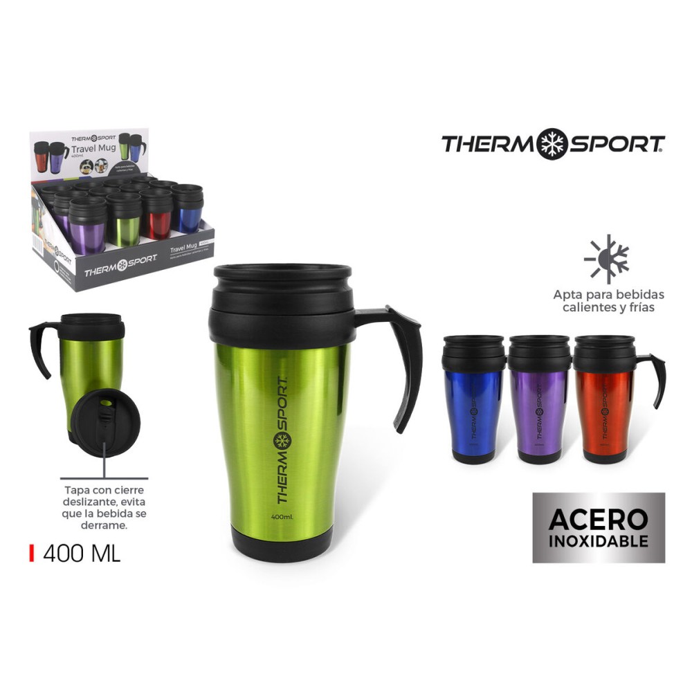 Thermobecher mit Deckel ThermoSport 400 ml (12 Stück)