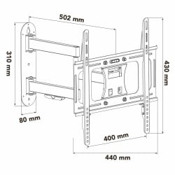 Support de TV Nox NXLITEWALLFLEX 23"-55" 30 Kg