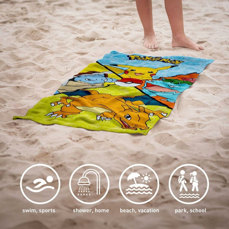 Serviette de plage Pokémon Multicouleur 70 x 140 cm