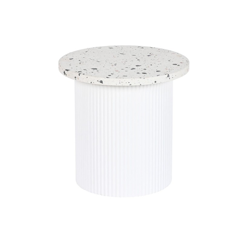 Side table Home ESPRIT White MDF Wood Terrazo 40 x 40 x 37,5 cm