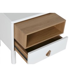 Nachttisch Home ESPRIT Weiß natürlich Polyurethan Holz MDF 48 x 40 x 55 cm