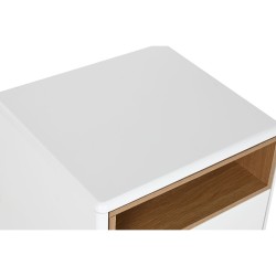 Table de Nuit Home ESPRIT Blanc Naturel Polyuréthane Bois MDF 48 x 40 x 55 cm