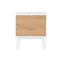 Nachttisch Home ESPRIT Weiß natürlich Polyurethan Holz MDF 48 x 40 x 55 cm