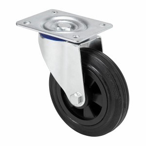 Rueda Ruedas Alex Black Rubber Poliamix 110 kg rotary