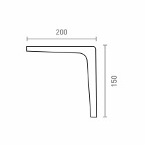 Set square Micel plm07 Black Aluminium 20 x 15 cm