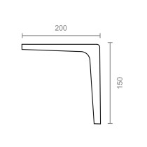 Winkelbügel Micel plus plm02 Schwarz 35 x 30 cm