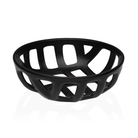 Fruit Bowl Versa Black Ceramic Dolomite 26,4 x 8,5 x 26,4 cm