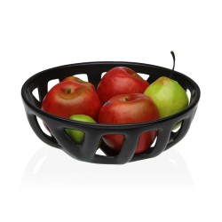 Obstschale Versa Schwarz aus Keramik Dolomite 26,4 x 8,5 x 26,4 cm