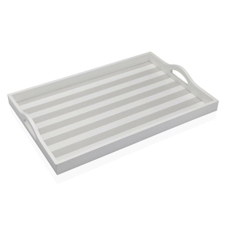 Tray Versa Grey MDF Wood 30 x 5 x 45 cm Stripes