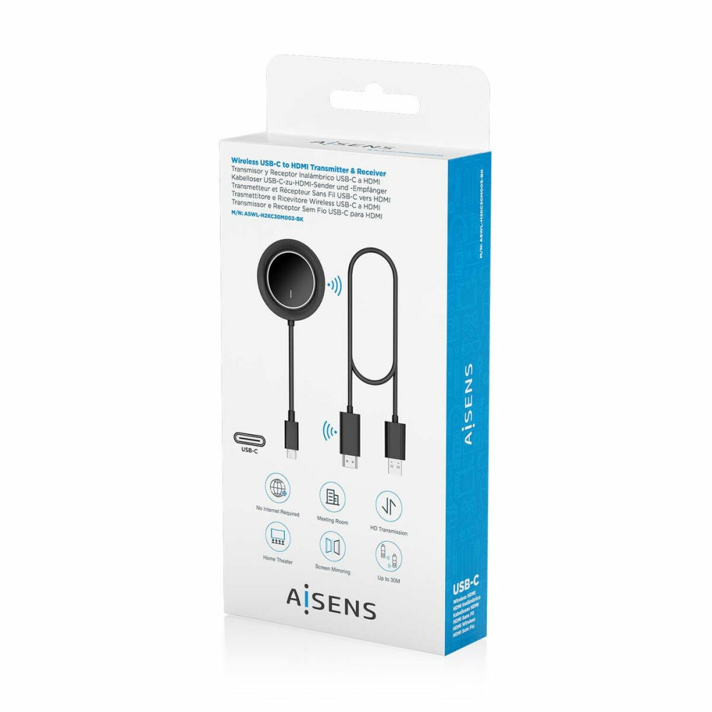 HDMI Cable Aisens ASWL-H2KC30M003-BK Black