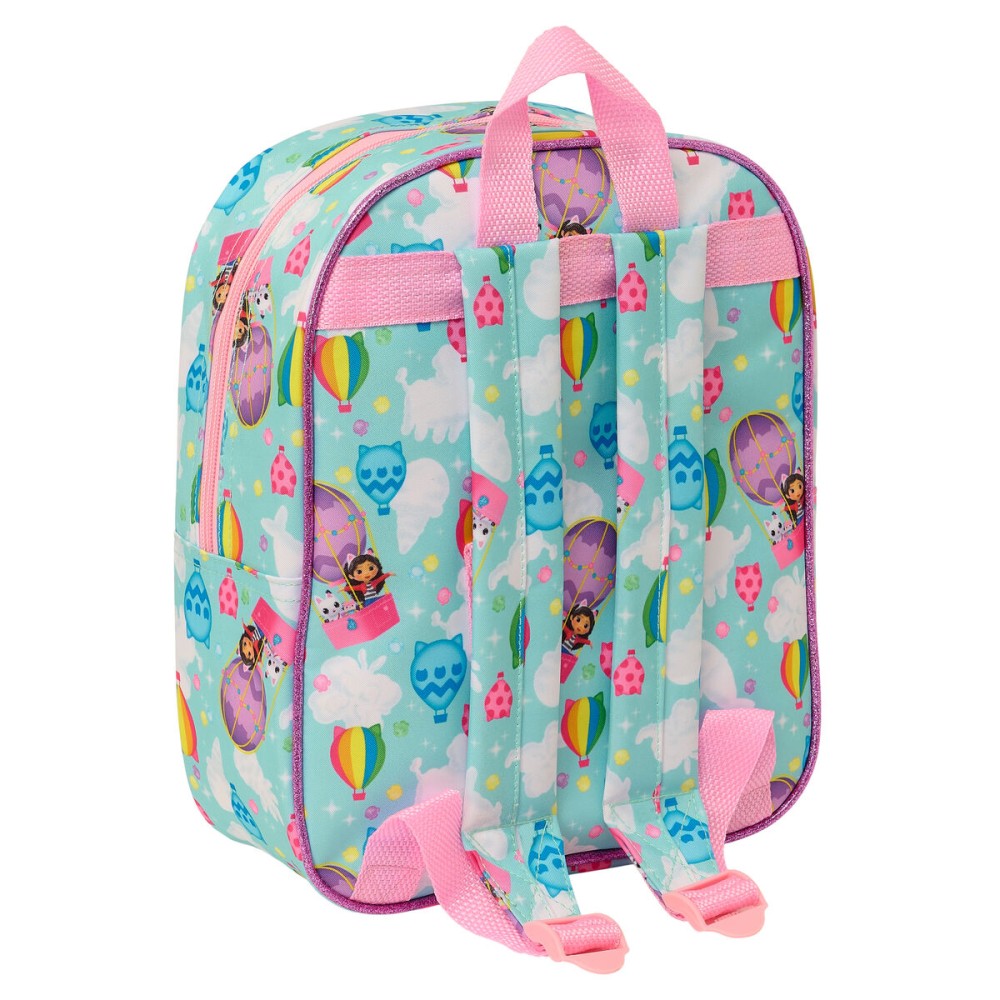Schulrucksack Gabby's Dollhouse Rosa Himmelsblau 22 x 27 x 10 cm 3D