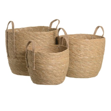 Lot de paniers Naturel Joncs 38 x 38 x 33 cm (3 Pièces)