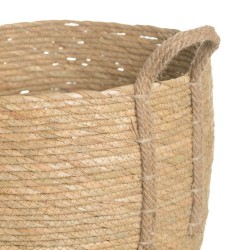 Set of Baskets Natural Rushes 38 x 38 x 33 cm (3 Pieces)