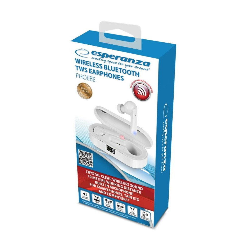 Écouteurs Sans Fil avec Étui de Charge Esperanza EH230W Blanc
