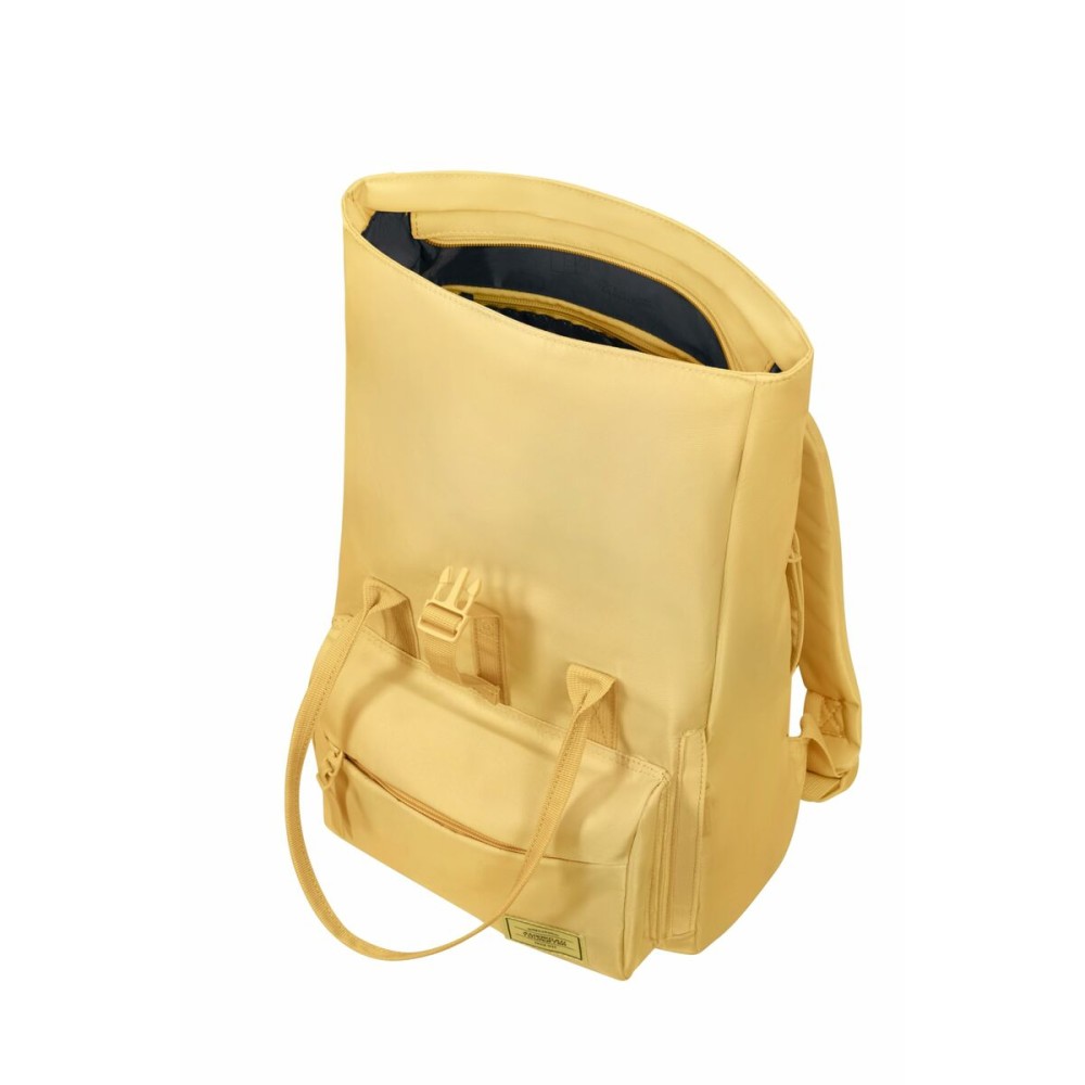 Casual Backpack American Tourister Urban Groove Pastels Roll Top Yellow 17 L Casual (1 Piece)