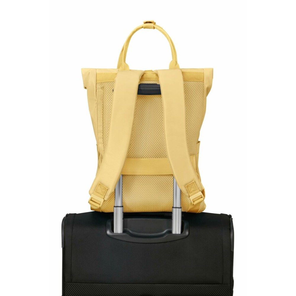 Casual Backpack American Tourister Urban Groove Pastels Roll Top Yellow 17 L Casual (1 Piece)