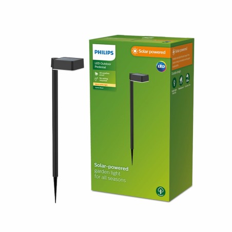 Borne de jardin solaire Philips Vynce 1,5 W 10,5 x 13,5 x 54 cm Noir Plastique Carré (2700 K) (Vert tendre) (1 Unité)