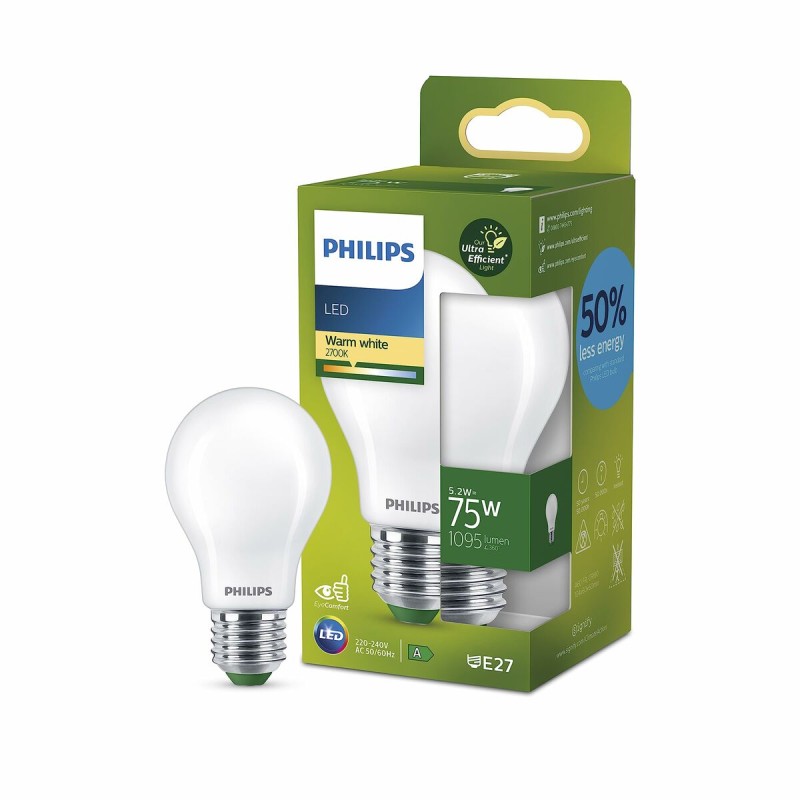 Lampe LED Philips Classic A 75 W 5,2 W E27 1095 Lm (2700 K)