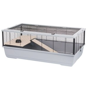 Käfig INTER-ZOO Bernie Wood grey Holz Metall Kunststoff 100 x 39 x 54 cm