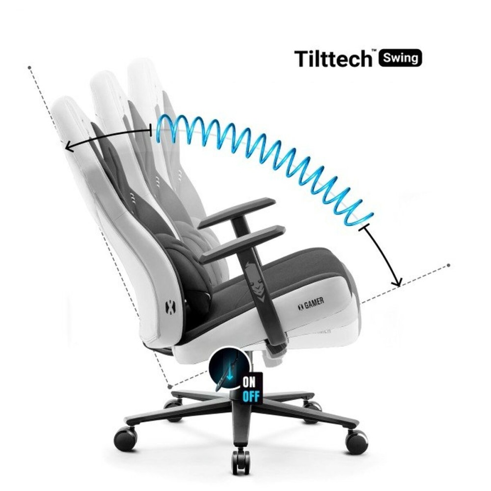 Chaise de jeu Diablo Chairs X-GAMER 2.0 Normal Blanc Noir