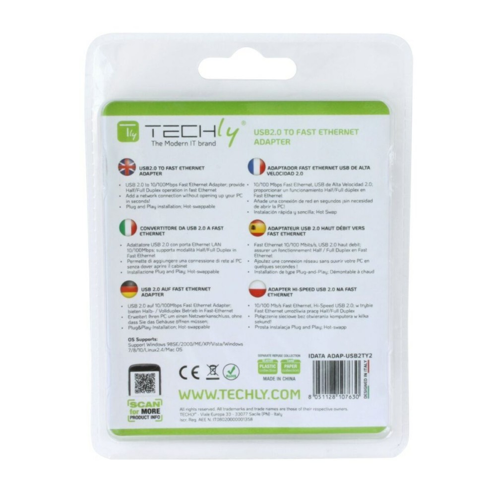 Adaptateur USB vers Ethernet Techly 107630 15 cm