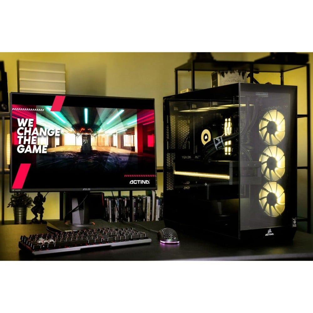 PC de bureau Actina Actina iCUE 9800X3D/64B/2TB/RTX5090/1000W 64 GB RAM 2 TB SSD AMD Ryzen 7 9800X3D