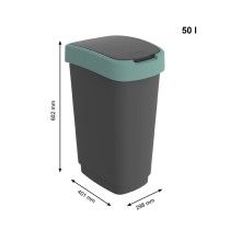 Waste bin Rotho Twist Green Green Plastic 50 L