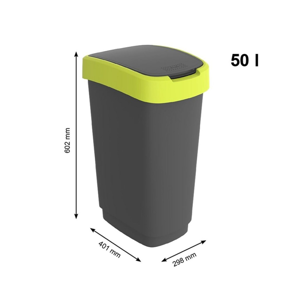 Waste bin Rotho Twist Lime Plastic 50 L