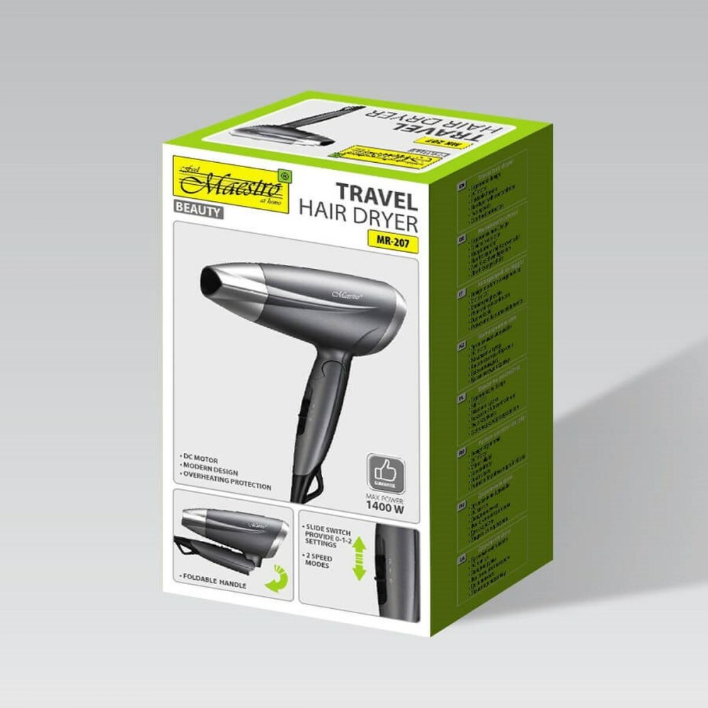 Föhn Feel Maestro MR-207 Graphit Silberfarben 1400 W
