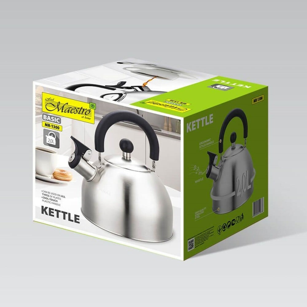 Teapot Feel Maestro MR-1300 Black Silver Stainless steel 2 L