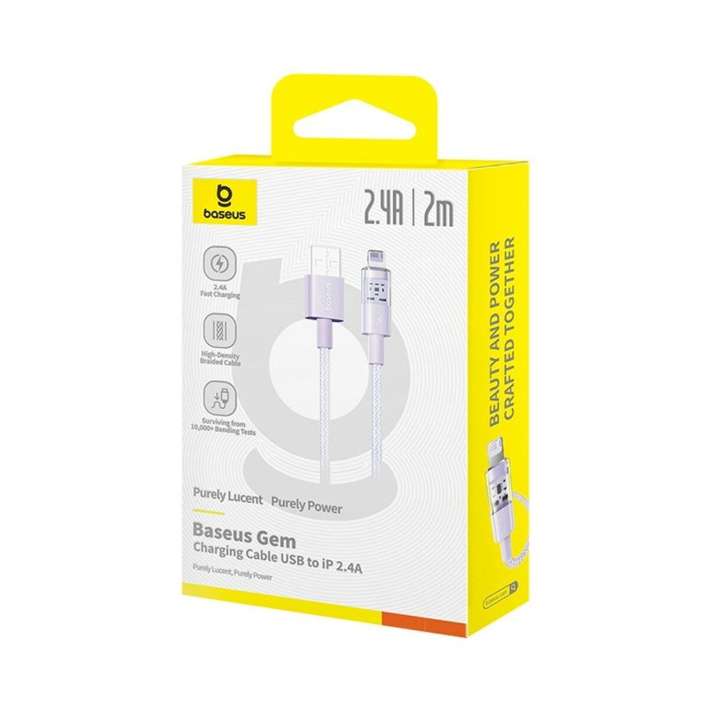 USB to Lightning Cable Baseus P10373003511-01 Purple 2 m