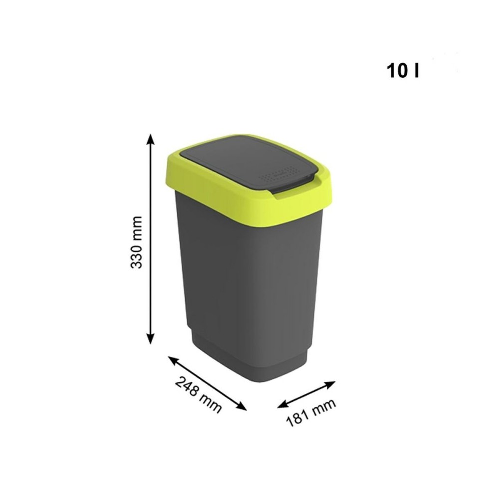 Waste bin Rotho Twist Lime Plastic 10 L