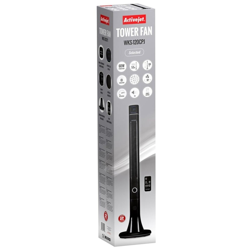 Tower ventilator Activejet WKS-120CPJ Black 60 W