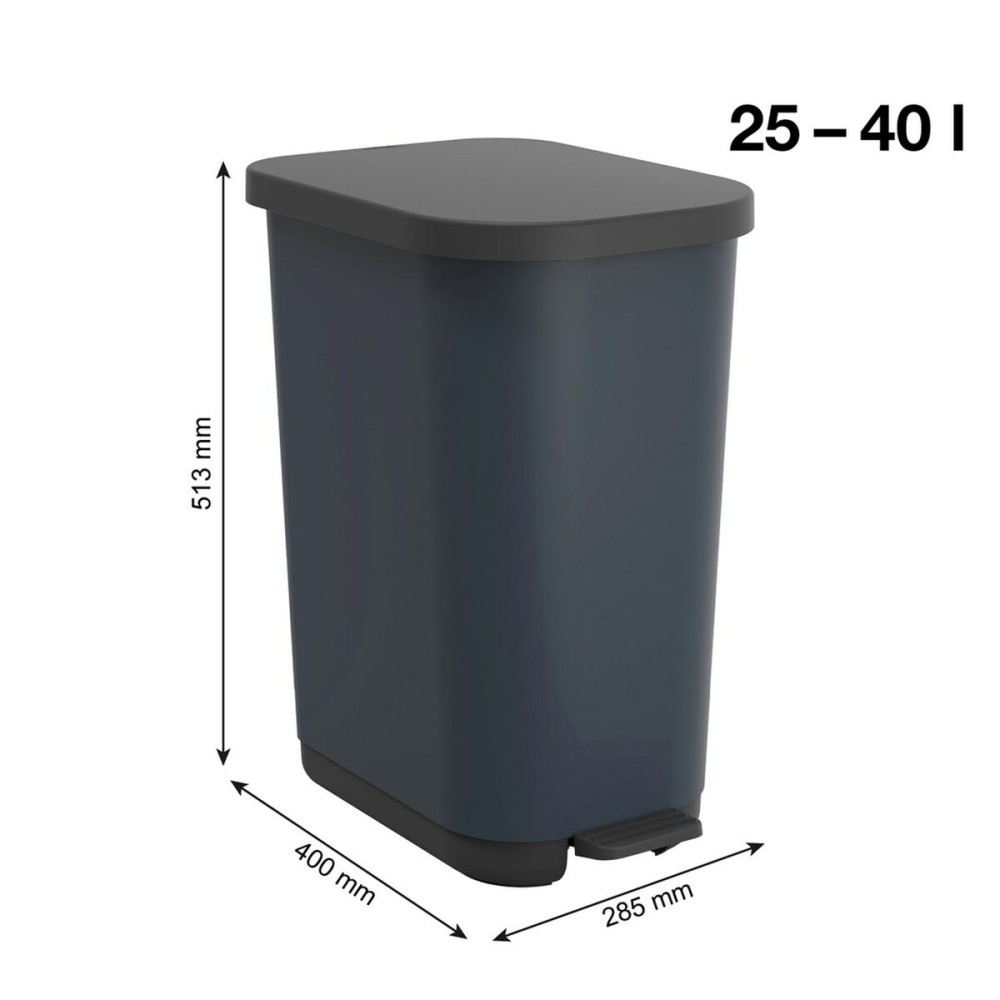 Waste bin Rotho Ribo Blue Blue Plastic 35 L